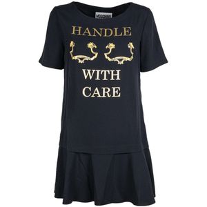 Moschino, Dames, Jurken, Zwart, Maat: XS Tweed,