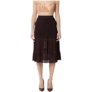 Elisabetta Franchi, Dames, Rokken, Bruin, Maat: S Viscose,