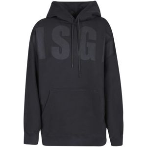 Msgm, Heren, Sweatshirts & Hoodies, Zwart, Maat: XS Katoen,