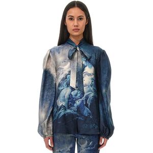 Roberto Cavalli, Dames, Blouses & Shirts, Veelkleurig, Maat: M Zijde,