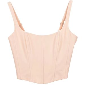 Patrizia Pepe, Dames, Tops, Beige, Maat: M Poliester,