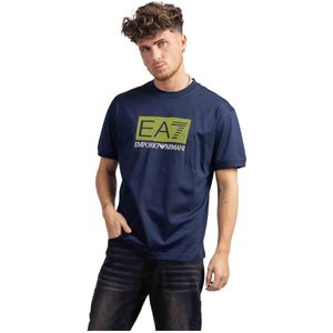Emporio Armani, Heren, Tops, Blauw, Maat: S Katoen,