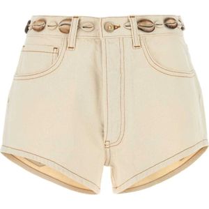 Alanui, Dames, Korte broeken, Beige, Maat: W25 Denim,