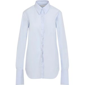 Dries Van Noten, Dames, Blouses & Shirts, Blauw, Maat: XS Katoen,
