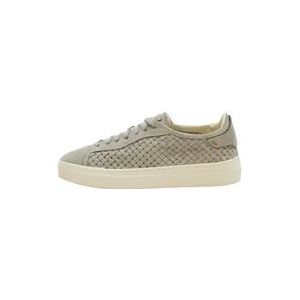 Santoni Flexibele Grijze Suède Basketbalsneakers , Gray , Heren , Maat: 42 1/2 EU