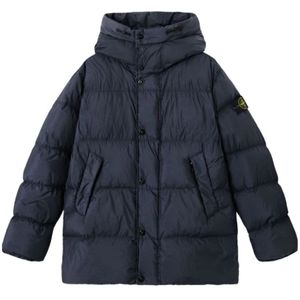 Stone Island, Heren, Jassen, Blauw, Maat: L Polyamide,