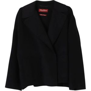 Max Mara Studio, Dames, Jassen, Zwart, Maat: S Wol,