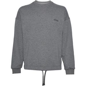 Zegna, Heren, Sweatshirts & Hoodies, Grijs, Maat: XS Katoen,