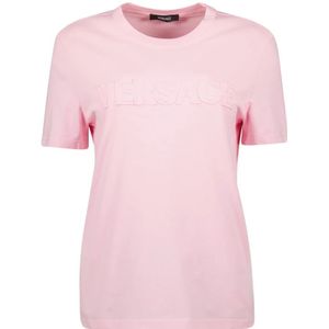 Versace, Dames, Tops, Roze, Maat: 2XS Katoen,