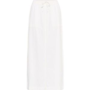 Kaffe - Midi-rok - Wit - Dames - Katoen - Stijlvolle Rok met Zijsplitten