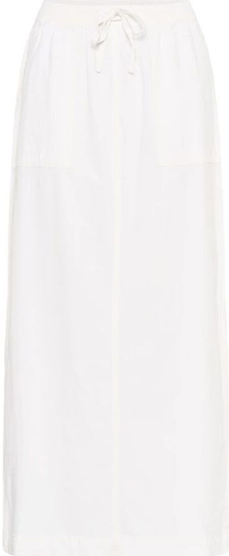 Kaffe - Midi-rok - Wit - Dames - Katoen - Stijlvolle Rok met Zijsplitten
