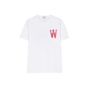 Woolrich Wit Crewneck T-shirt met Zak , White , Heren , Maat: S