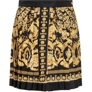 Versace - Baroque Print Geplooide Rok - Veelkleurig - Hoge Taille