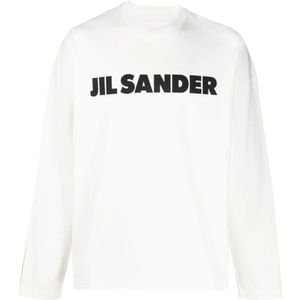 Jil Sander, Heren, Sweatshirts & Hoodies, Wit, Maat: XL Katoen,
