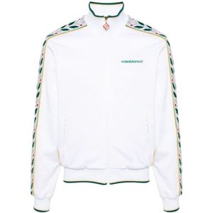 Casablanca Biologisch katoen Laurel Zip Sweatshirt , White , Heren , Maat: L