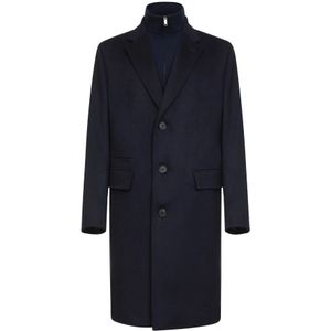 Zegna, Heren, Mantels, Blauw, Maat: L Leer,