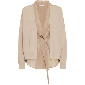 Brunello Cucinelli, Dames, Truien, Bruin, Maat: L Katoen,