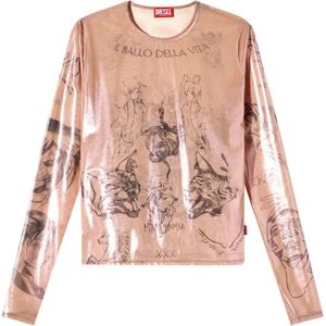 Diesel, Heren, Tops, Roze, Maat: XS Polyamide,