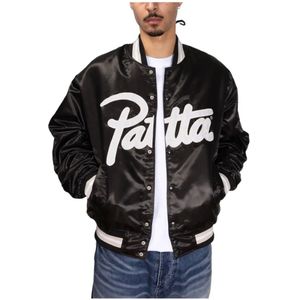 Patta - Script Logo Satin Varsity Jacket - Zwart - Jas