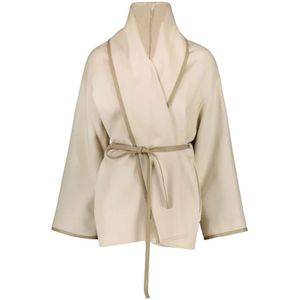 Yves Salomon, Dames, Mantels, Beige, Maat: S Wol,