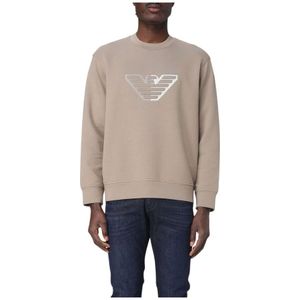Emporio Armani, Heren, Sweatshirts & Hoodies, Grijs, Maat: M Katoen,