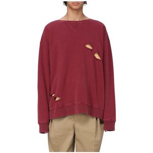 Maison Margiela, Heren, Sweatshirts & Hoodies, Rood, Maat: M Katoen,