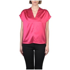 Pinko, Dames, Blouses & Shirts, Roze, Maat: XS Satijn,