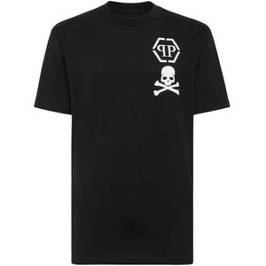 Philipp Plein, Heren, Tops, Zwart, Maat: XS Katoen,