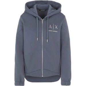 Armani Exchange, Dames, Sweatshirts & Hoodies, Grijs, Maat: S Katoen,