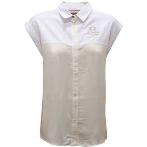 La Martina, Dames, Blouses & Shirts, Wit, Maat: XL Katoen,