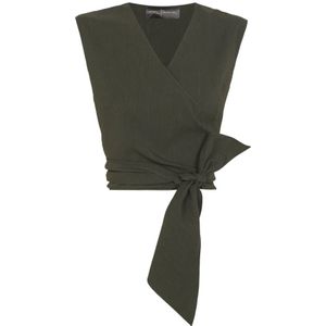 Cortana, Dames, Tops, Groen, Maat: 2XS Linnen,