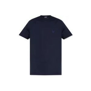 Versace T-shirt met Medusa-gezicht , Blue , Heren , Maat: XL
