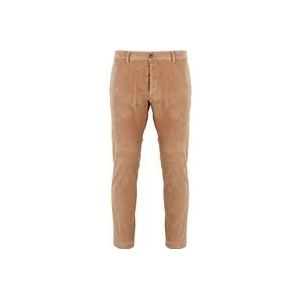 Dsquared2 Slim-Fit Hoge Taille Chino Broek , Beige , Heren , Maat: XL