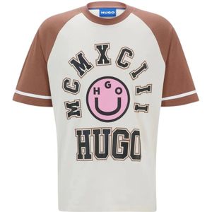 Hugo Boss, Heren, Tops, Beige, Maat: M Katoen,