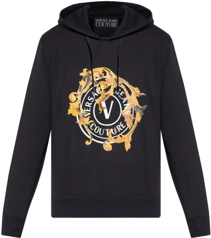 Versace Jeans Couture, Heren, Sweatshirts & Hoodies, Zwart, Maat: M Katoen,