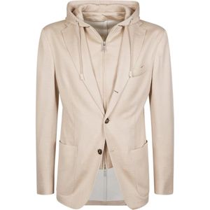 Eleventy, Heren, Jassen, Beige, Maat: 2XL Katoen,
