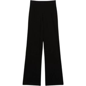 Max Mara Studio, Dames, Broeken, Zwart, Maat: M Linnen,