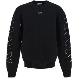 Off White - Trui met Logo - Zwart - Katoen - Heren