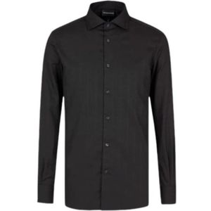 Emporio Armani, Heren, Overhemden, Blauw, Maat: L