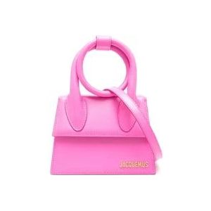 Jacquemus Le Chiquito Noeud Leren Tote Tas , Pink , Dames , Maat: ONE Size