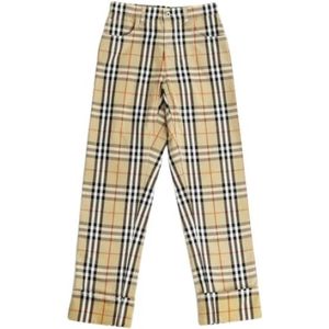 Burberry Ruitpatroon Straight-Leg Broek , Beige , Dames , Maat: W30