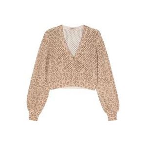 Twinset Leopard Print Sweater Beige , Beige , Dames , Maat: L