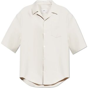 Ami Paris, Heren, Overhemden, Beige, Maat: XS Katoen,