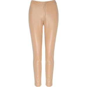 Twinset Hoge taille Skinny Broek van veganistisch leer , Beige , Dames , Maat: S