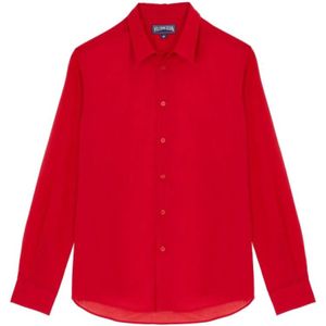 Vilebrequin, Heren, Overhemden, Rood, Maat: S Katoen,