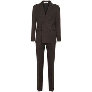 Tagliatore, Heren, Pakken, Bruin, Maat: M Wol,
