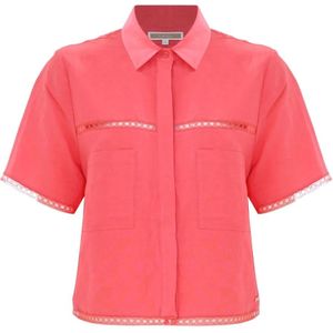 Kocca, Dames, Blouses & Shirts, Roze, Maat: S Linnen,