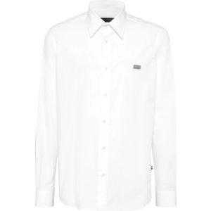 Philipp Plein, Heren, Overhemden, Wit, Maat: L Katoen,