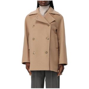 Max Mara, Dames, Mantels, Beige, Maat: 2XS Wol,