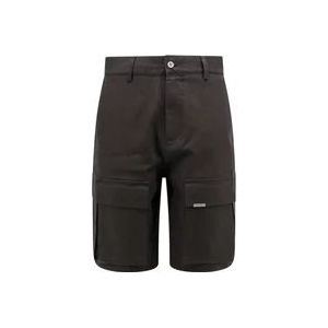 Represent Zwarte Katoenen Shorts met knoop en rits , Black , Heren , Maat: S